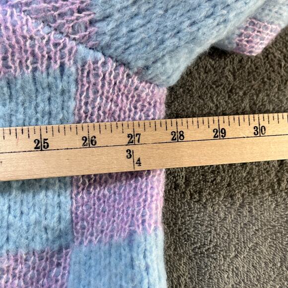 Torrid Cardigan Sweater Womens 3X Blue Pink Camille Check Summer Song Preppy - Picture 11 of 11